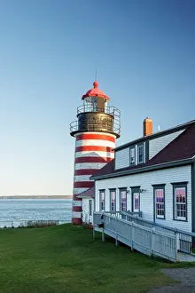 Lubeck Prints: West Quoddy Head Lighthouse, Quoddy Head State Park, Lubec, Maine, New England, USA