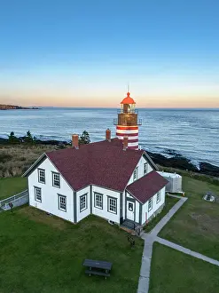 Lubeck Prints: West Quoddy Head Lighthouse, Quoddy Head State Park, Lubec, Maine, New England, USA