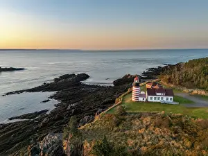 Lubeck Prints: West Quoddy Head Lighthouse, Quoddy Head State Park, Lubec, Maine, New England, USA