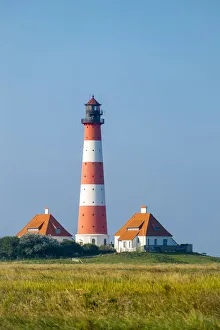 Westerhever Lighthouse, built in 1906, Westerhever, Nordfriesland, Schleswig-Holstein