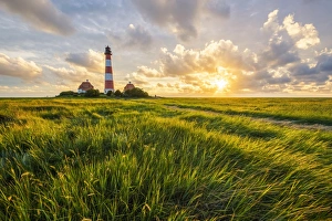Nordsee Prints: Westerhever lighthouse, Eiderstedt, North Frisia, Schleswig-Holstein, Germany