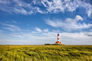 Westerhever lighthouse, Eiderstedt peninsula, Northern Frisia, Schleswig-Holstein Westerhever lighthouse, Eiderstedt peninsula, Northern Frisia, Schleswig-Holstein
