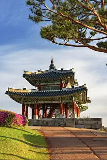 City Walls Prints: Western Command Post (Seojangdae) of Hwaseong Fortress (UNESCO World Heritage Site)