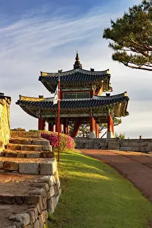 City Walls Prints: Western Command Post (Seojangdae) of Hwaseong Fortress (UNESCO World Heritage Site)