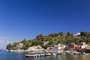 Western Europe, Greece, Ionian Islands, Paxos. The picturesque harbour of Loggos