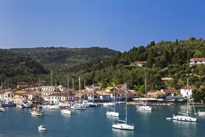 Western Europe, Greece, Ionian Islands, Paxos. The waterfront at Lakka