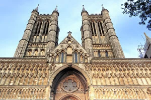 Western facade of Lincoln Cathedral, Lincoln, Lincolnshire, England, UK