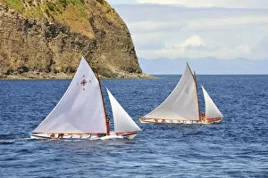 Sail Boat Collection: Whaling boats regattas in the sea channel between Faial and Pico islands