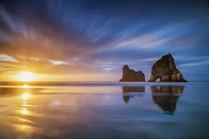 Wharariki Beach at Sunset, New Zealand