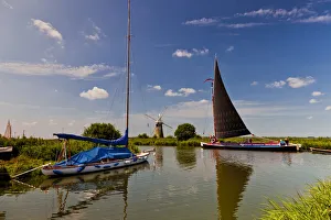 Wherry on River Thurne, Norfolk Broads National Park, England