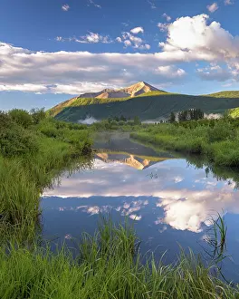 Crested Butte Prints: Whetstone Mountain reflection, Crested Butte, Colorado, USA