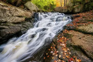 Adirondacks Prints: Whiskey Brook Falls in autumn, Adirondack Mountains, New York, USA