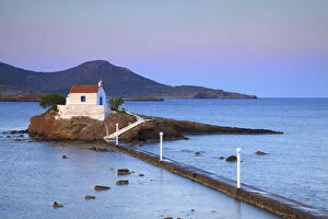 White Chapel At Agios Isidoros, Leros, Dodecanese, Greek Islands, Greece, Europe