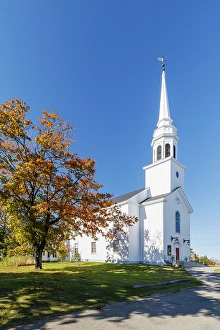 White Church Prints: White Church, Lubeck, Maine, New England, USA