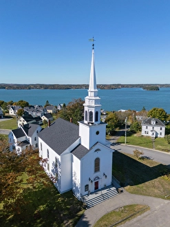 Q1 2025 Prints: White Church, Lubeck, Maine, New England, USA