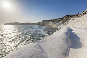 Agrigento Gallery: White cliffs known as Scala dei Turchi frame the turquoise sea Porto Empedocle province