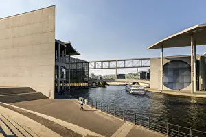 Mitte Prints: White Crosses memorial park, Marie-Elisabeth-Luders-Haus and River Spree