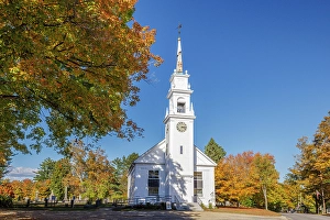 White Church Prints: White Steeple Community Church, Sandwich, New Hampshire, New England, USA