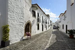 The white washed houses of the historic village of Monsaraz. Alentejo, Portugal