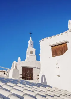 Whitewashed Church in Binibeca Vell, Menorca or Minorca, Balearic Islands, Spain