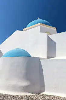 Blue Dome Prints: Whitewashed church with blue dome
