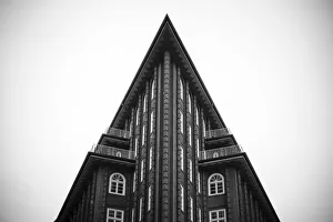 Architectural Abstracts Collection: Wide angle view of Chilehaus (Chile House) example of brick expressionism architecture