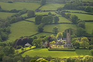 Images Dated 20th July 2017: Widecombe in the Moor Church and village surrounded by beautiful rolling farmland