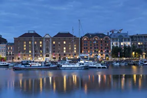 Willem Dock Marina at dusk, Antwerp, Flanders, Belgium