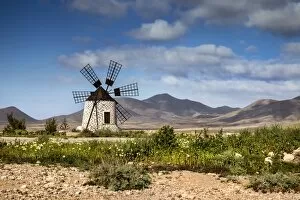 Wind mill, Molino de Tefia, Tefia, Fuerteventura, Canary Islands, Spain
