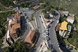 Winding road, Castelmola Village, Taormina, Sicily, Italy