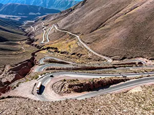 Curve Prints: Winding road from Purmamarca to Salinas Grandes, Puna, Jujuy, Argentina