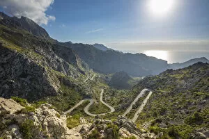Images Dated 2nd July 2021: Winding road to Sa Calobra, Serra de Tramuntana, Mallorca, Balearic Islands, Spain