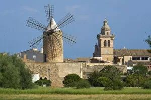 Images Dated 8th February 2012: Windmill in Algaida, Majorca, Balearic Islands, Spain