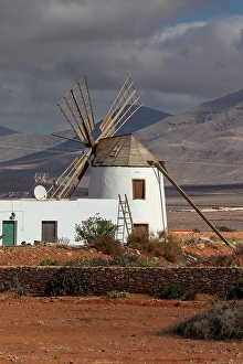 Tefia Prints: A windmill near Tefia, Fuerteventura, Canary Islands, Spain