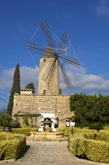 Images Dated 3rd January 2012: Windmill nearby Santa Maria del Cami, Cala Sa'Amonia, Majorca, Balearics, Spain