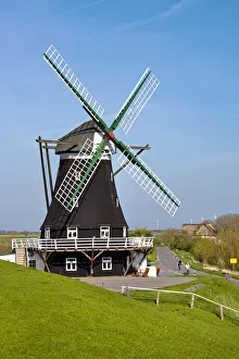 Northern Frisia Prints: Windmill, Nordermuhle, Pellworm Island, Northern Frisia, Schleswig Holstein, Germany
