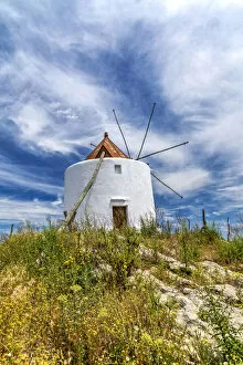 Windmill in a rural landscape of Andalusia, Spain