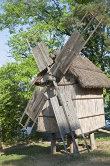 Bucharest Prints: Windmill from Tulcea County, National Village Museum, Bucharest, Romania