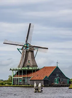 Zaanse Schans Prints: Windmill in Zaanse Schans, Zaandam, North Holland, The Netherlands