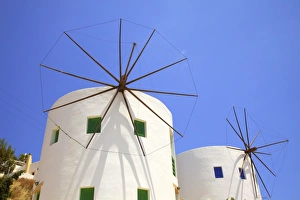 Windmills Converted For Accommodation, Leros, Dodecanese, Greek Islands, Greece, Europe