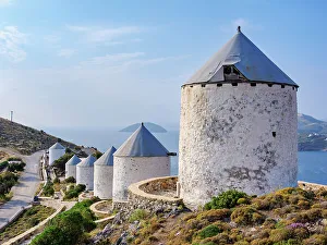 Lero Prints: Windmills of Pandeli, Leros Island, Dodecanese, Greece