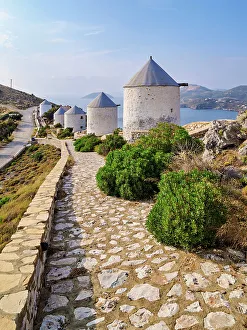 Windmills of Pandeli, Leros Island, Dodecanese, Greece