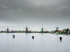 Zaanse Schans Prints: Windmills in Zaanse Schans, Zaandam, North Holland, The Netherlands