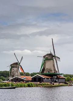 Windmills in Zaanse Schans, Zaandam, North Holland, The Netherlands