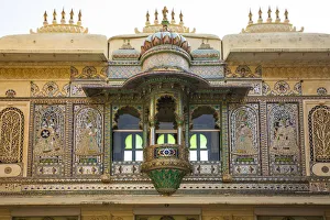 Udaipur Prints: Window detail in the City Palace, Udaipur, Rajasthan, India