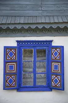 Window on house from Tulcea County, National Village Museum, Bucharest, Romania