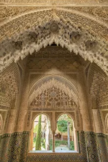 Window at the Nasrid Palace, Alhambra, UNESCO World Heritage Site, Granada, Andalusia