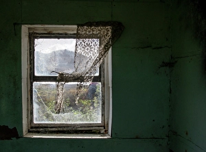 Lewis Prints: Window of old croft house, Isle of Lewis, Outer Hebrides, Scotland