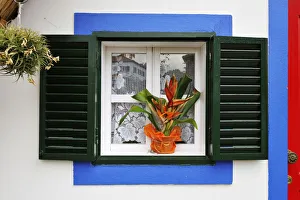 Window of a traditional Santana thatch house. Madeira, Portugal Window of a traditional Santana thatch house. Madeira, Portugal