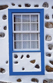 White Wash Prints: Detail of a window on a whitewashed house with inset